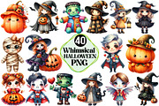 Whimsical Halloween Dolls Clipart, an Illustration by Pixels.Craft (Thumbnail 1 of 7)
