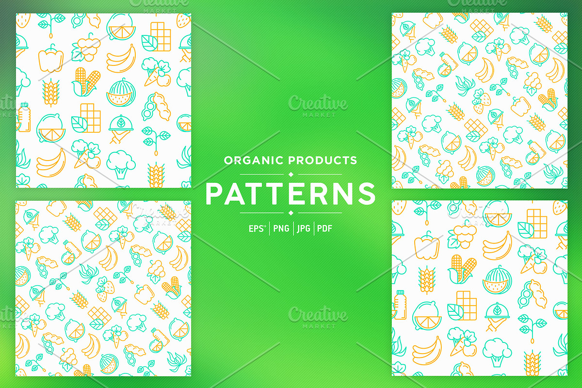 Organic Products Patterns Collection, a Pattern Graphic by Alex Blogoodf