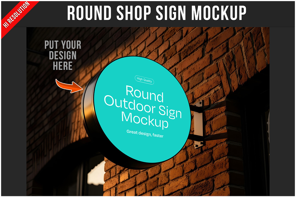 Round Shop Sign Mockup Rustic Wa PSD, a Product Mockup by Bruno's Shop (Photo 1 of 4)