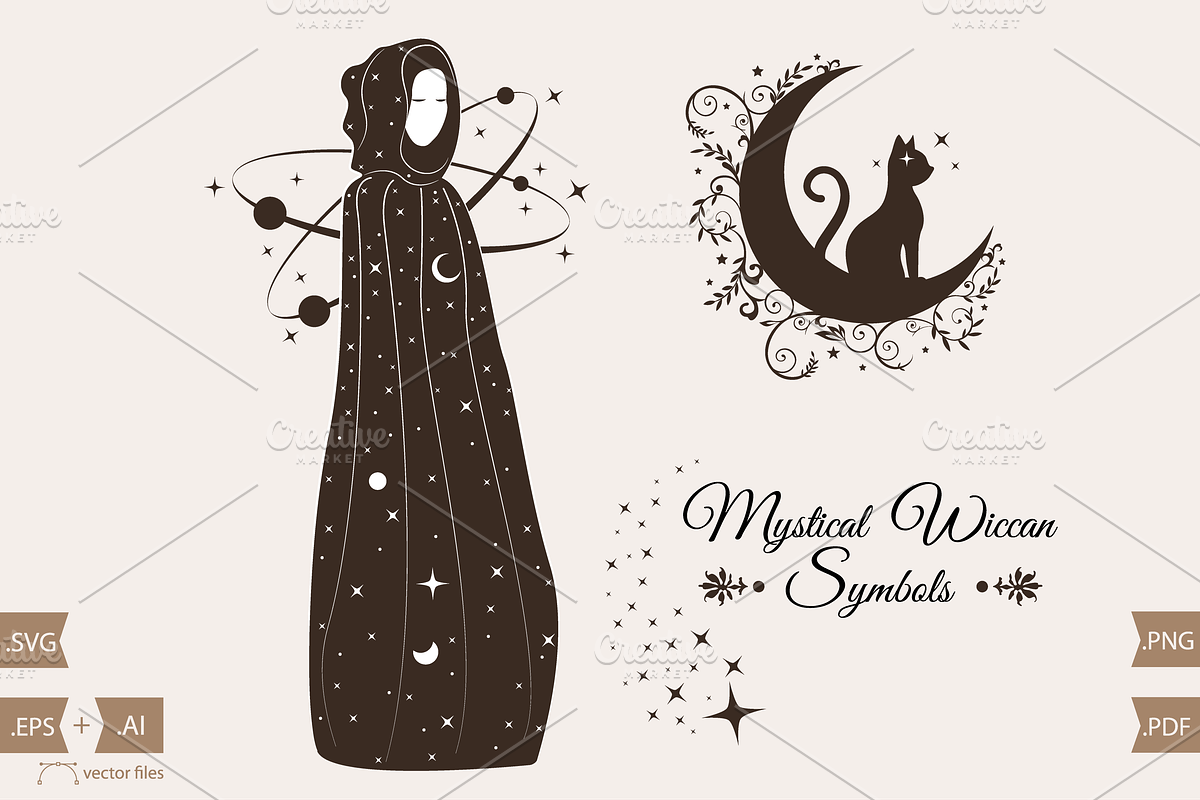 Mystical Wiccan Pagan Symbols, an Object Graphic by GraphicRedStudio (Photo 4 of 4)