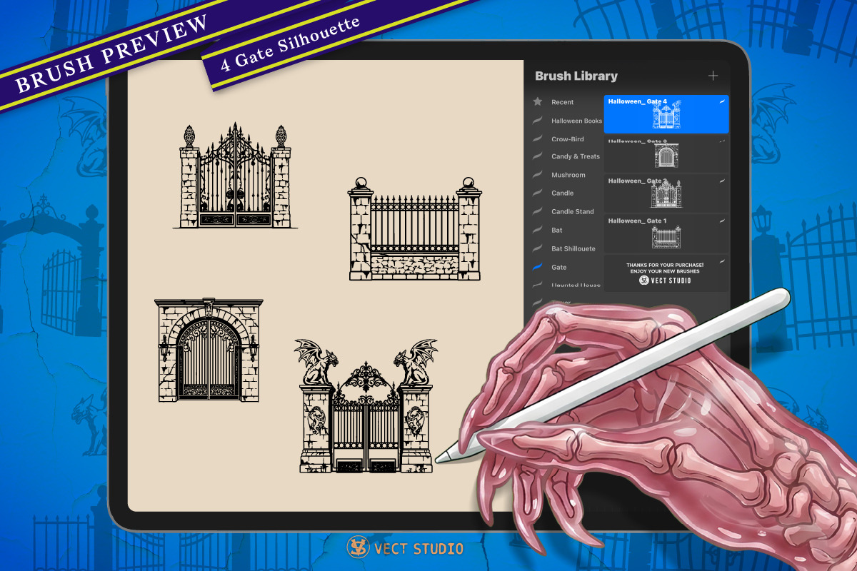 Halloween 209 Stamps Collection, a Brush Add-On by vectstudio (Photo 6 of 39)
