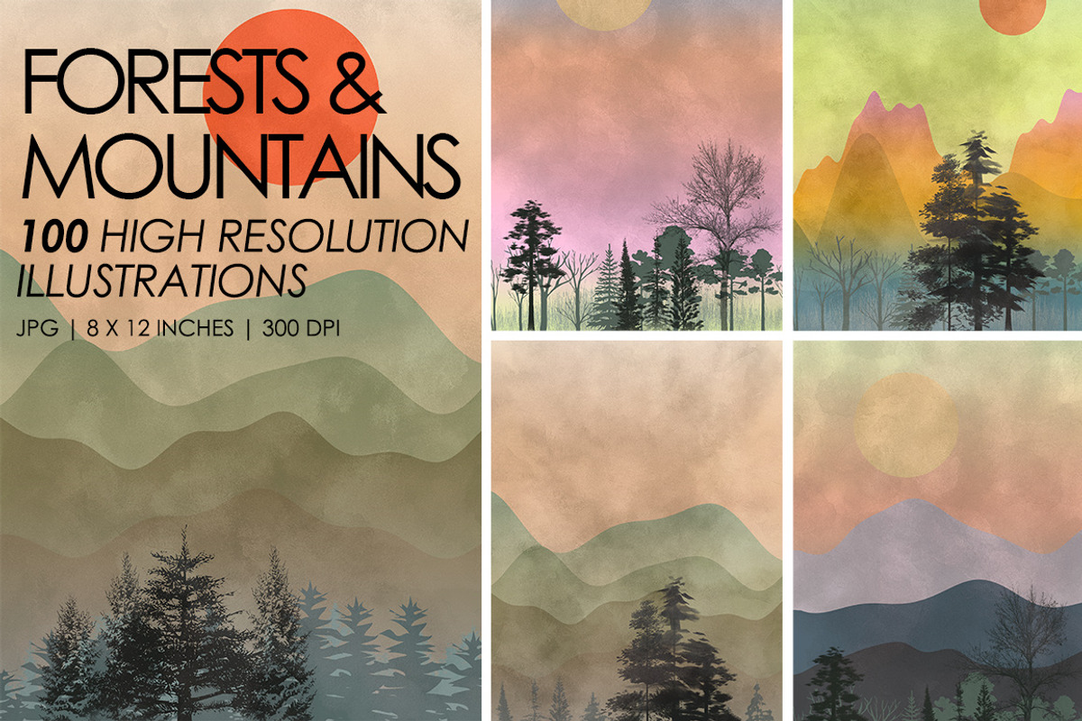 Forest and Mountains, a Decorative Illustration by Digital Art Creations (Photo 1 of 5)