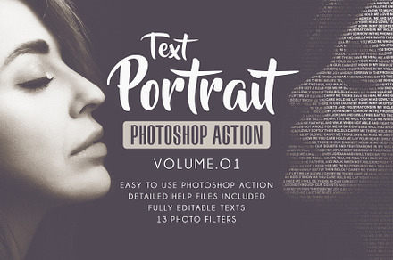 Text Portrait Photoshop Actions