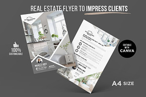 Real Estate Introduction Flyer Canva, a Flyer Template by CreativeVinesStore