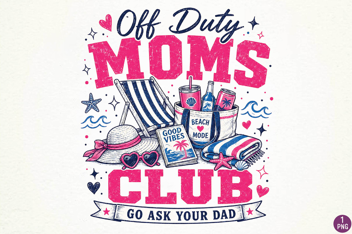 Funny Mom Beach Sublimation Design, a Seasonal Illustration by DreamPrint404 (Photo 1 of 6)