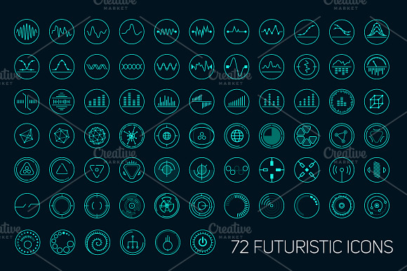 Set Of Vector Futuristic Icons