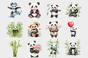Watercolor Panda Clipart, a Seasonal Illustration by Design Market (Thumbnail 3 of 5)