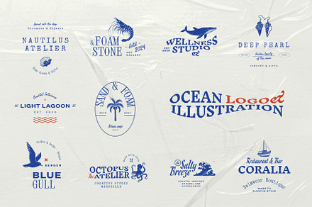 Ocean | Logo & Illustration Kit, a Branding & Logo Template by KetteCreate