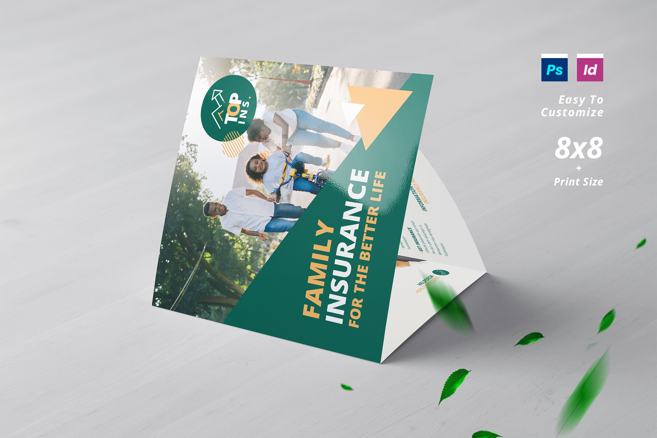 Insurance Square Trifold Brochure, a Brochure Template by Designsoul14