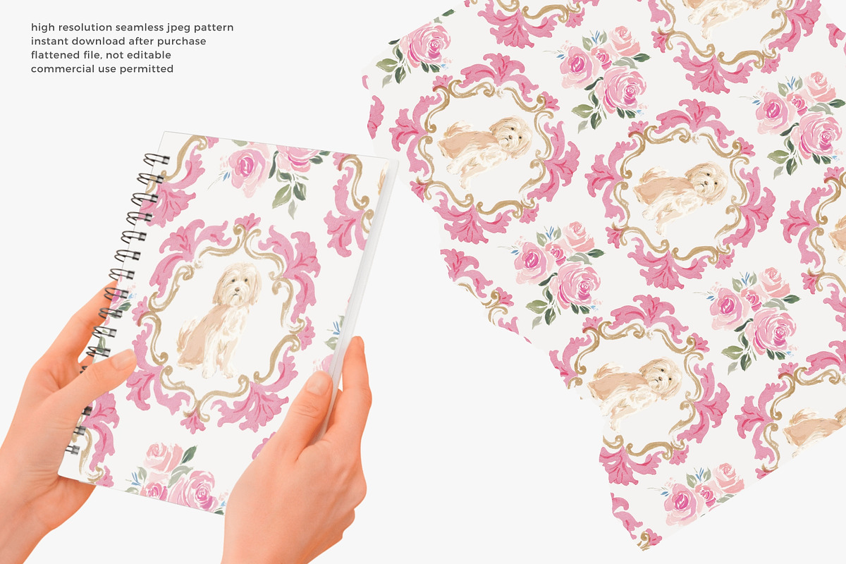 dog seamless pattern, a Pattern Graphic by Patishop Art (Photo 4 of 4)