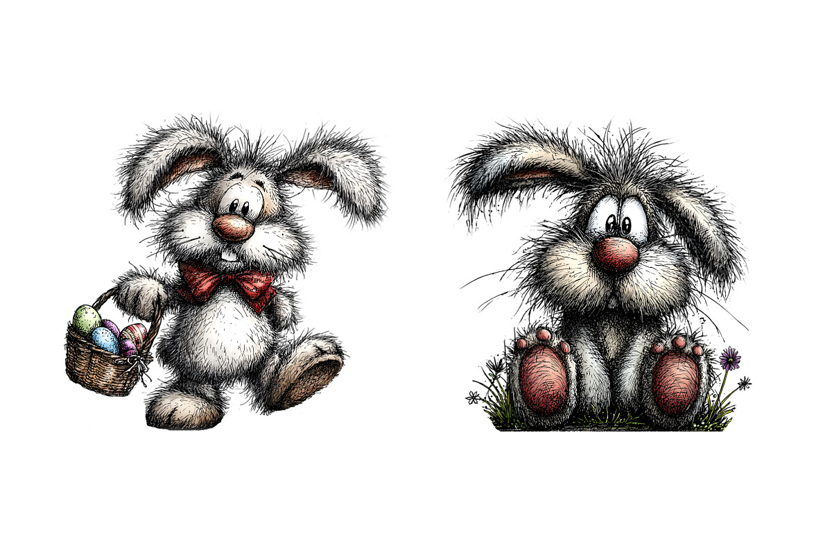 Watercolor easter bunny clipart, an Illustration by SinaCreation (Photo 5 of 11)