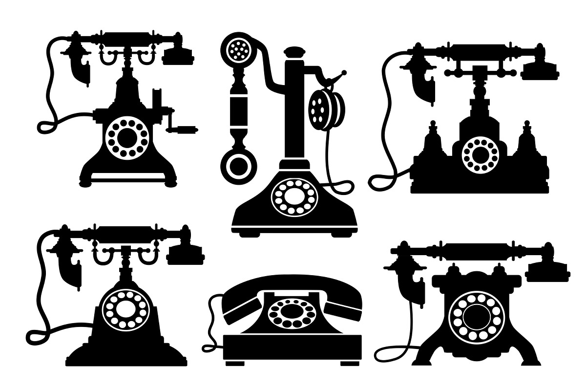 Retro set phone vintage old, an Object Graphic by AlexZeL (Photo 1 of 3)