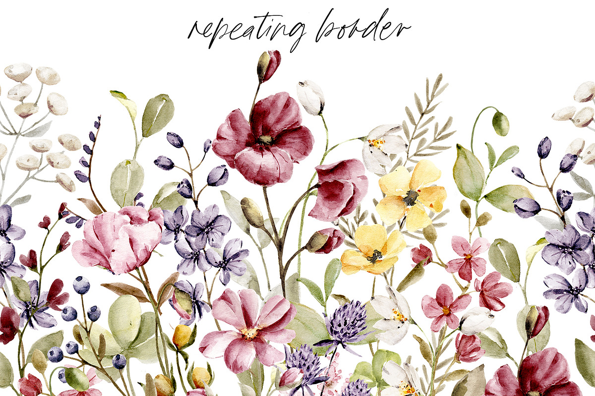 Wild flowers, poppies watercolor set, a Texture Illustration by Larisa Maslova (Photo 5 of 12)