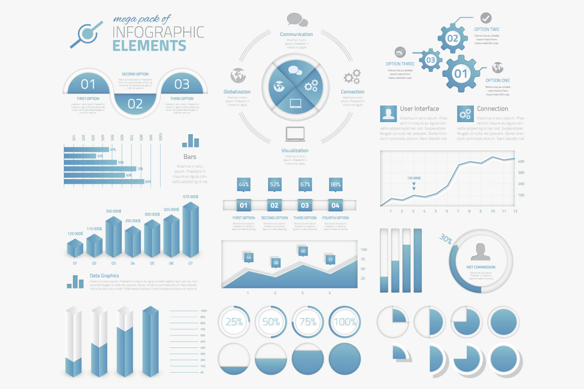 Mega pack of infographic elements, a Work Illustration by Infographic Template Shop