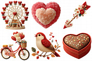 Whimsical Valentine Clipart, an Illustration by Daily.Designs (Thumbnail 3 of 5)