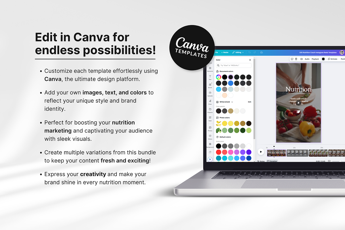100 Nutrition Coach Instagram Reels, a Social Media Template by DigiPax (Photo 9 of 10)