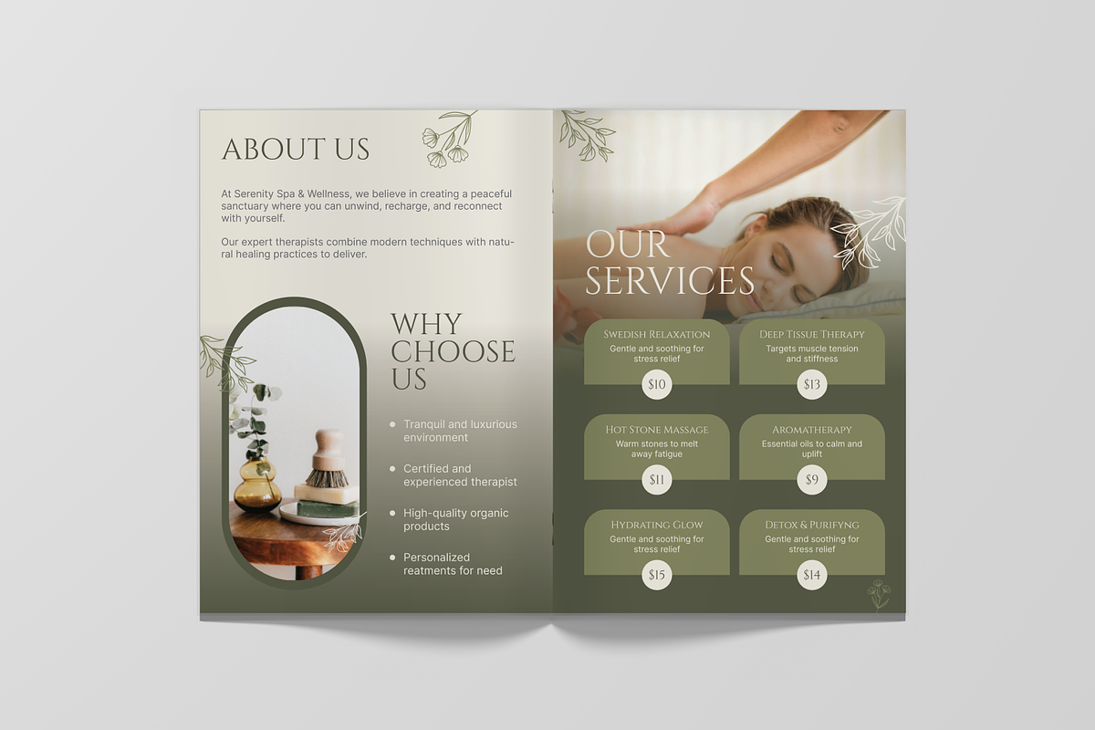 Spa Wellness Service Bifold Brochure, a Brochure Template by Annora Studio (Photo 2 of 6)