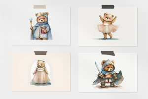 Cute Bears Watercolor Collection