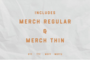 Merch Regular + Thin, a Sans Serif Font by Midnight Grim (Thumbnail 5 of 6)