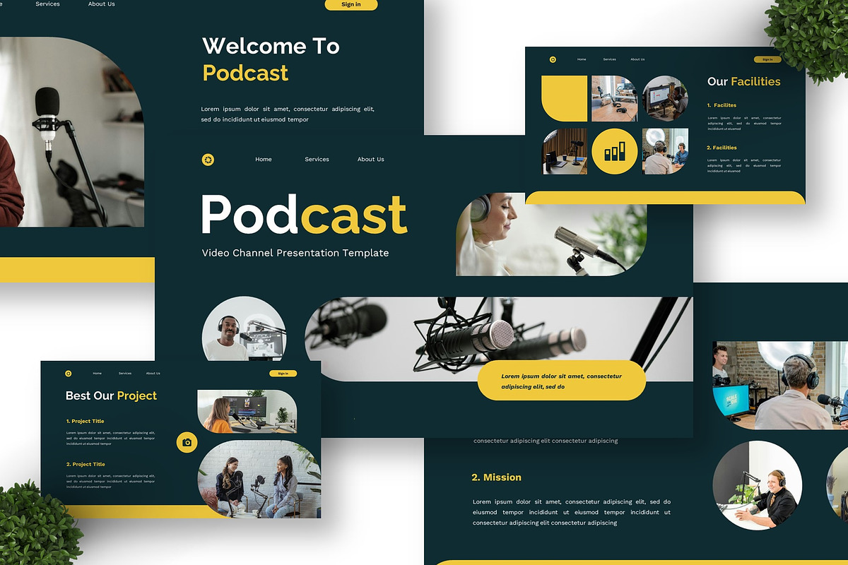 Podcast - Video Channel Keynote, a Presentation Template by Deepslide Studio (Photo 3 of 6)