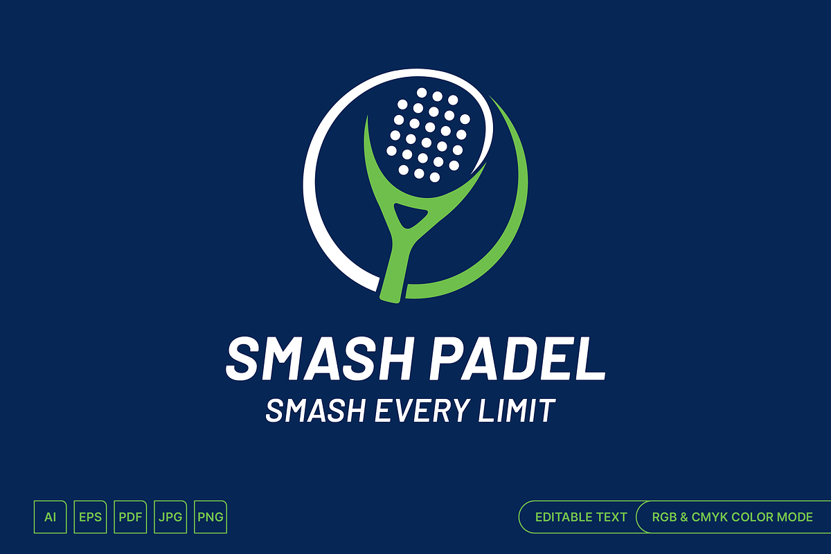 Smash Padel Logo Modern Sports Brand, a Branding & Logo Template by muhisya