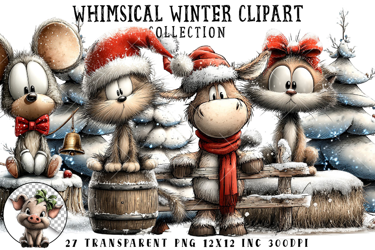 Whimsical Winter Clipart, an Illustration by OK Design (Photo 1 of 6)