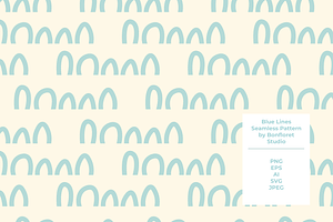 Blue Lines Seamless Pattern, a Pattern Graphic by Bonfloret Studio