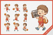 Adorable Basketball Kids Cartoon, a Sport Illustration by Gohsantosa (Thumbnail 4 of 4)