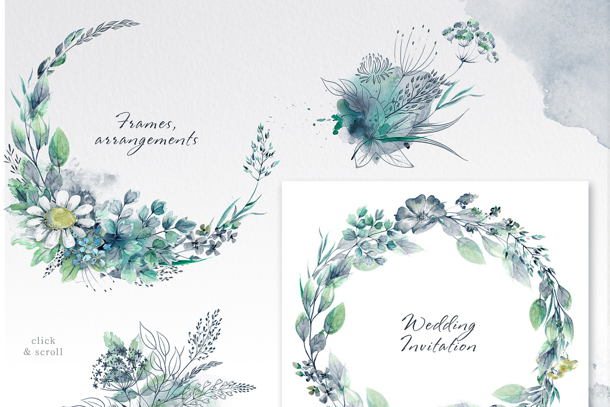 Watercolor herbs collection, an Illustration by Molly art (Photo 7 of 13)