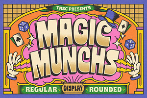 TNSC Magic Munchs - Psychedelic Font, a Sans Serif Font by The Native Saint Club