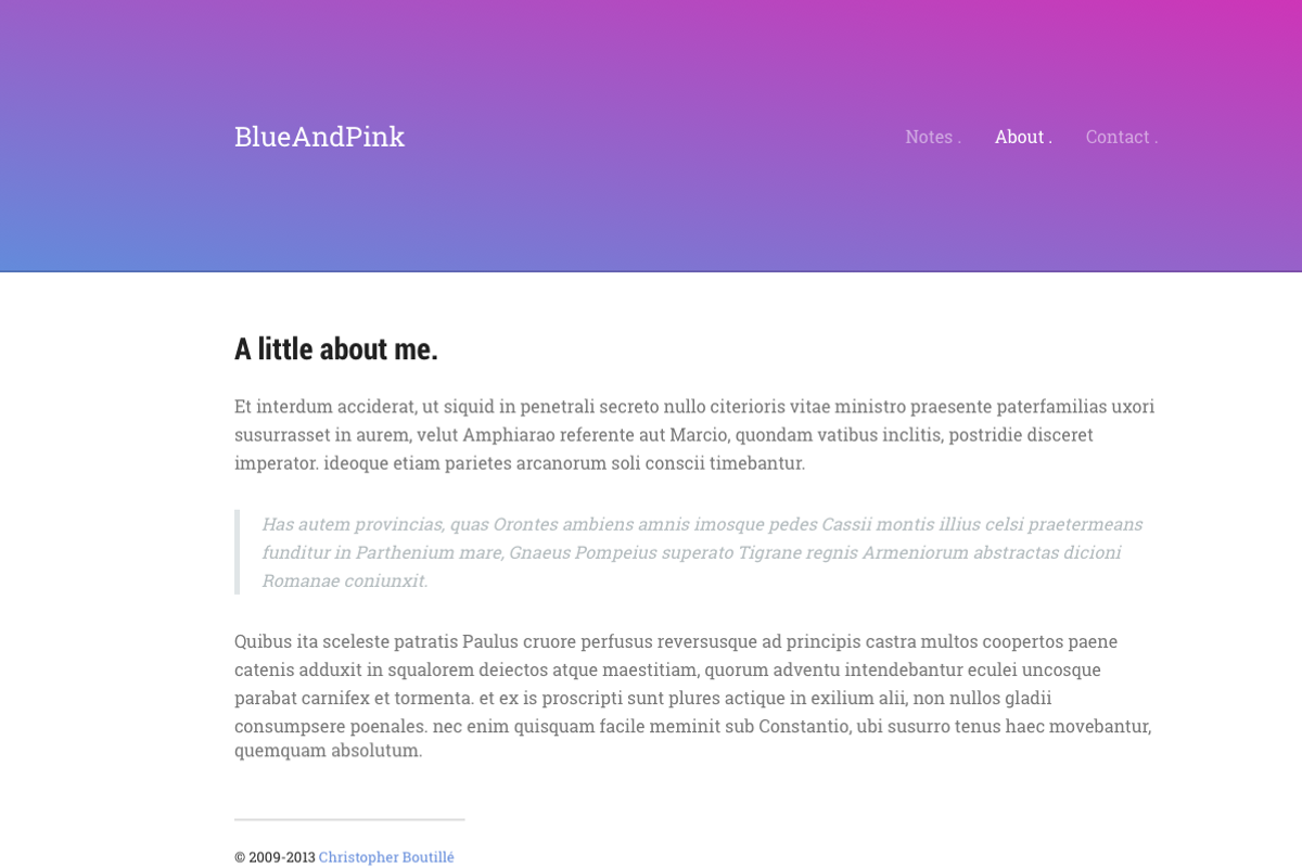 Blue & Pink, for Kirby 2 CMS, a Templates & Theme by Starckio (Photo 3 of 4)