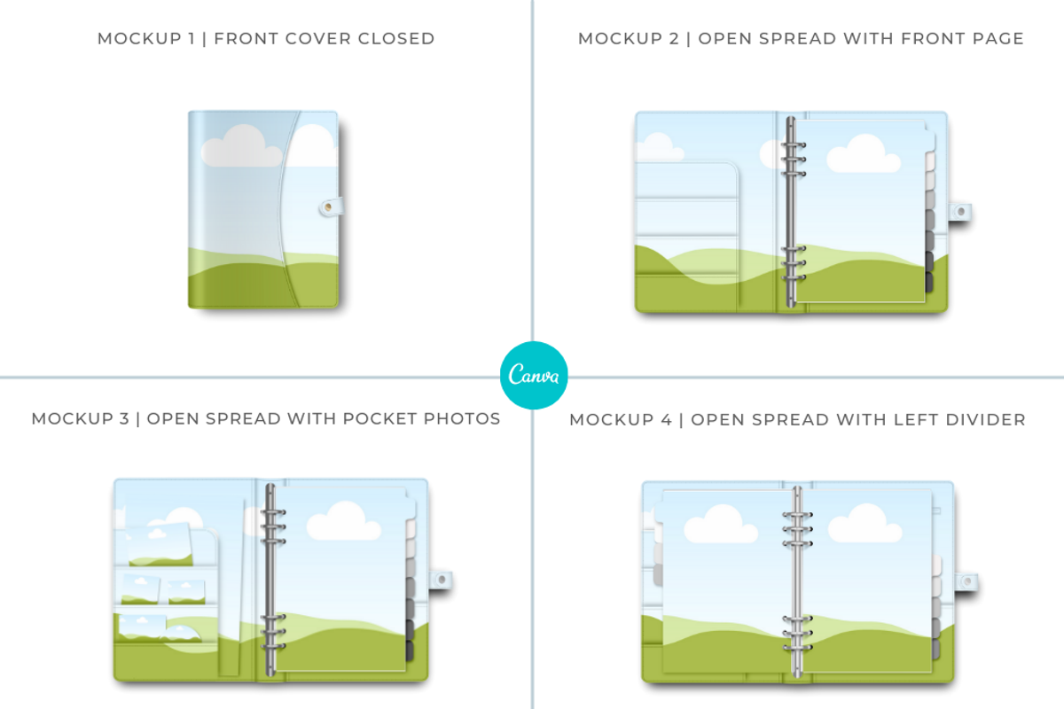 Ring Bound Planner Mockup for Canva, a Books & Magazine Mockup by Mockup Scene (Photo 4 of 22)