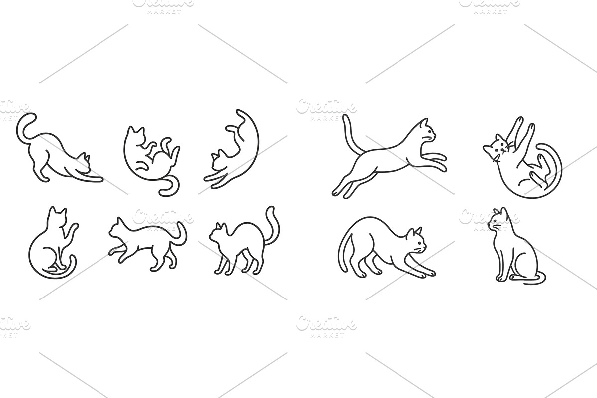 Various playful cat illustrations, an Animal Illustration by ZinetroN