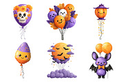 Whimsical Halloween Balloon Clipart, a Seasonal Illustration by Creative Art (Thumbnail 2 of 7)