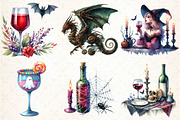 Halloween Wine Tasting Clipart, an Illustration by DreamCafeArt (Thumbnail 3 of 5)