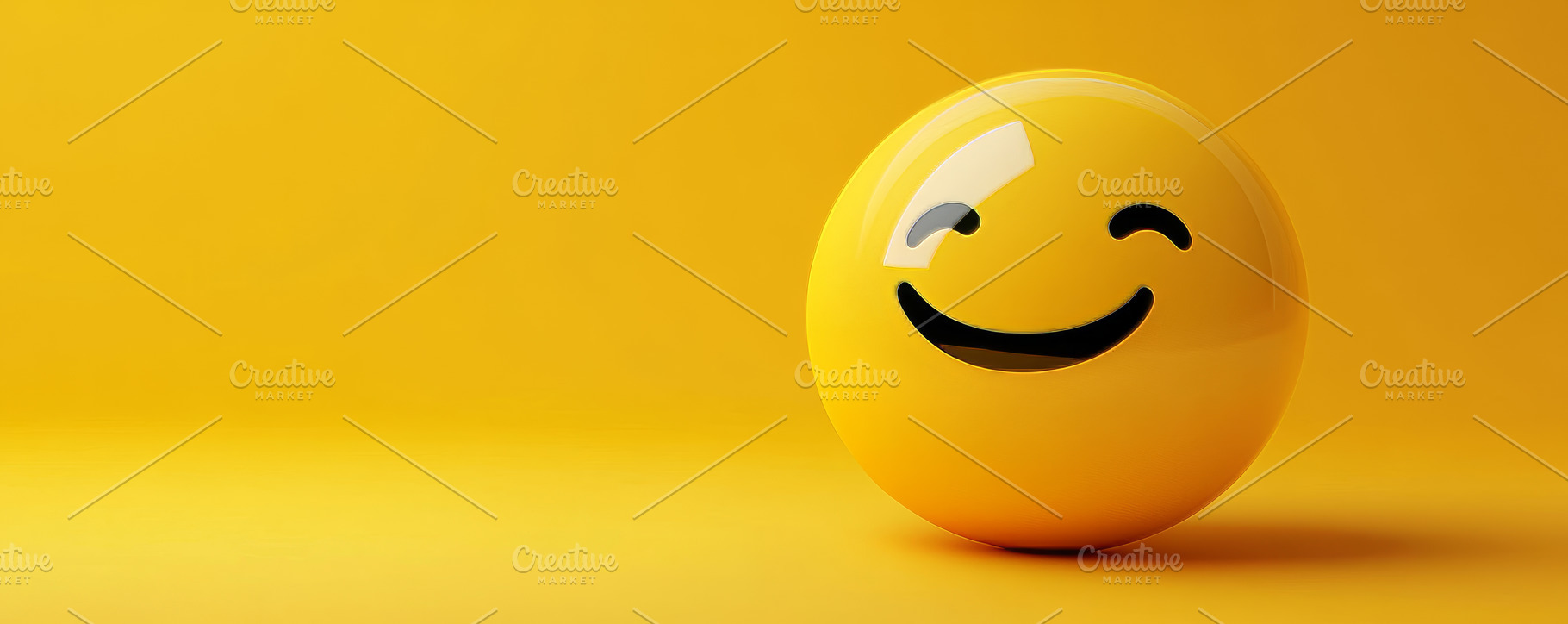Bright Yellow Smiley Face Ball on Yellow Background, an Abstract Photo by Natalia Klenova's Shop