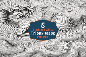 Black and white trippy wave patterns