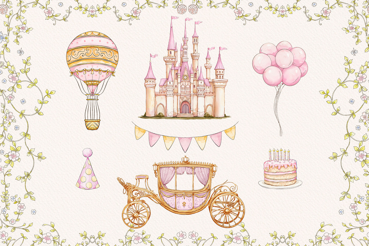 Magic Kingdom Pink clip art, a Decorative Illustration by Ekaproeka (Photo 2 of 6)