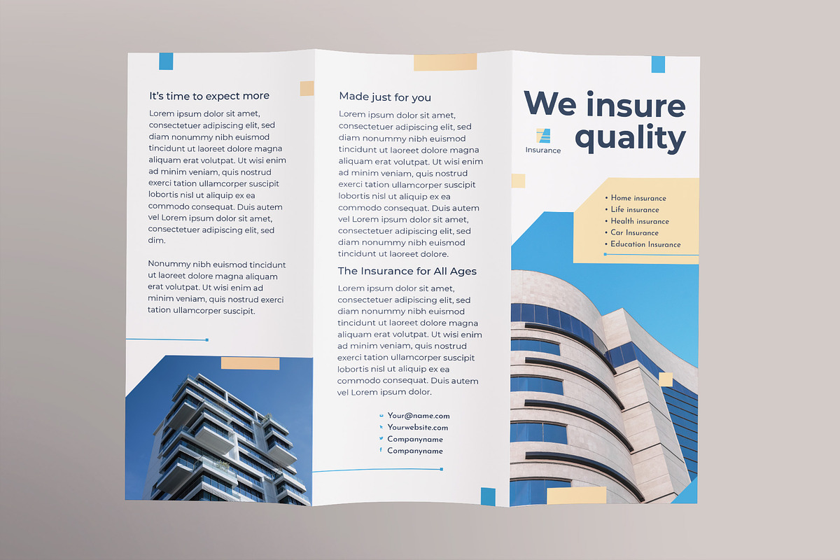 Insurance Agency Brochure Trifold, a Brochure Template by TemplatesNow!