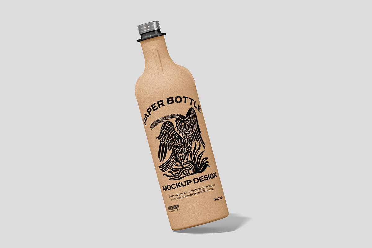 Paper Bottle Mockup, a Cups & Container Mockup by Permadi Creative (Photo 3 of 5)