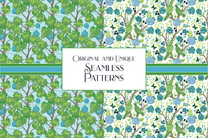 Chinoiserie Blue Green Patterns