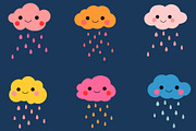 Cute rain clouds clip art, an Illustration by Pravokrugulnik (Thumbnail 3 of 3)