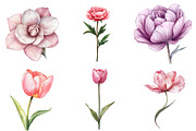 Watercolor Preppy Floral Clipart, an Illustration by Watercolor design (Thumbnail 3 of 5)