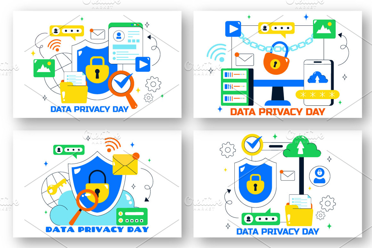 10 Data Privacy Vector Illustration, a Person Illustration by denayunebgt (Photo 3 of 4)