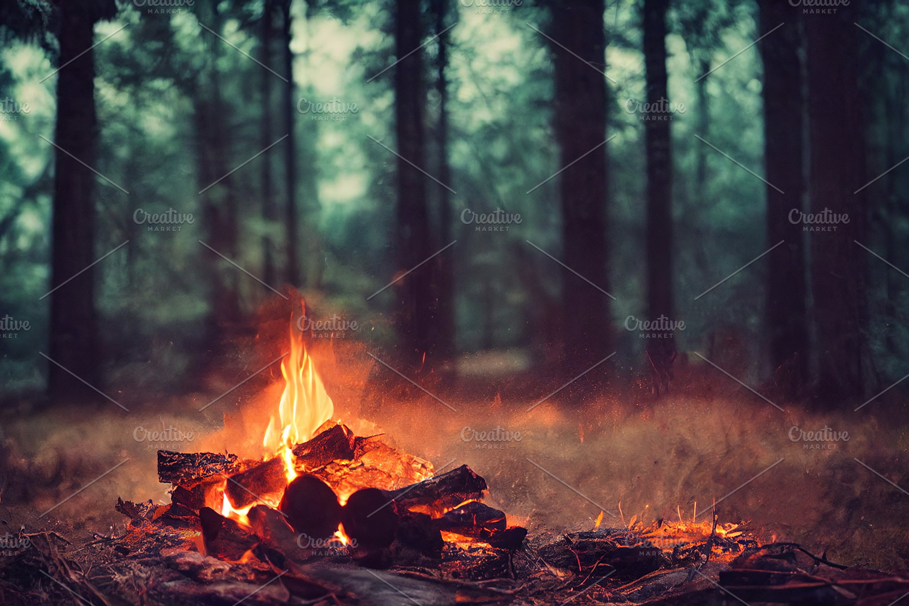 Burning fire in the forest, a Nature Photo by Kolosjoki