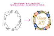 Folksy Wreaths & Bouquets Templates, an Illustration by On the Mark Designs (Thumbnail 3 of 16)