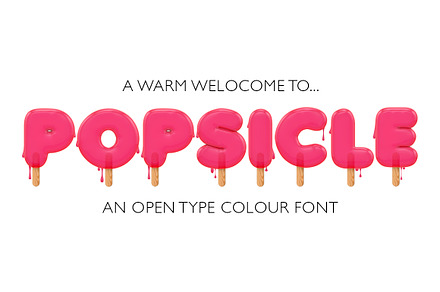 Popsicle - OTF colour font + EXTRAS, a Handwritten Font by ink drop