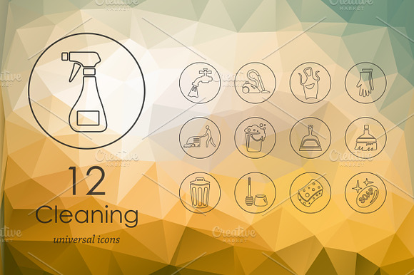 12 Cleaning Icons