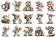 Whimsical Easter Nurse Animals Clipa, an Illustration by OK Design (Thumbnail 3 of 6)