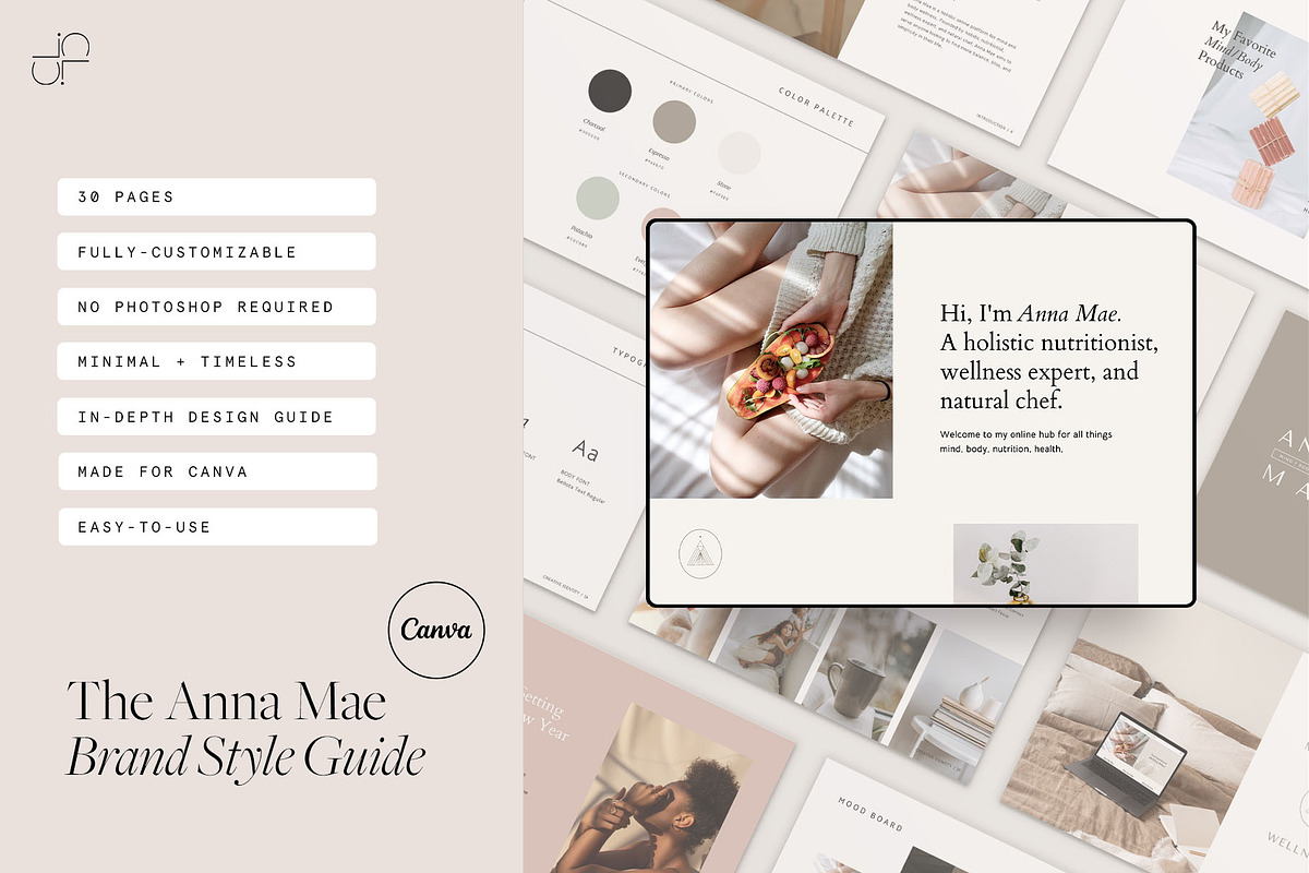 Anna Mae Brand Style Guide Template, a Product Mockup by Chloe Leonard Studio (Photo 1 of 6)